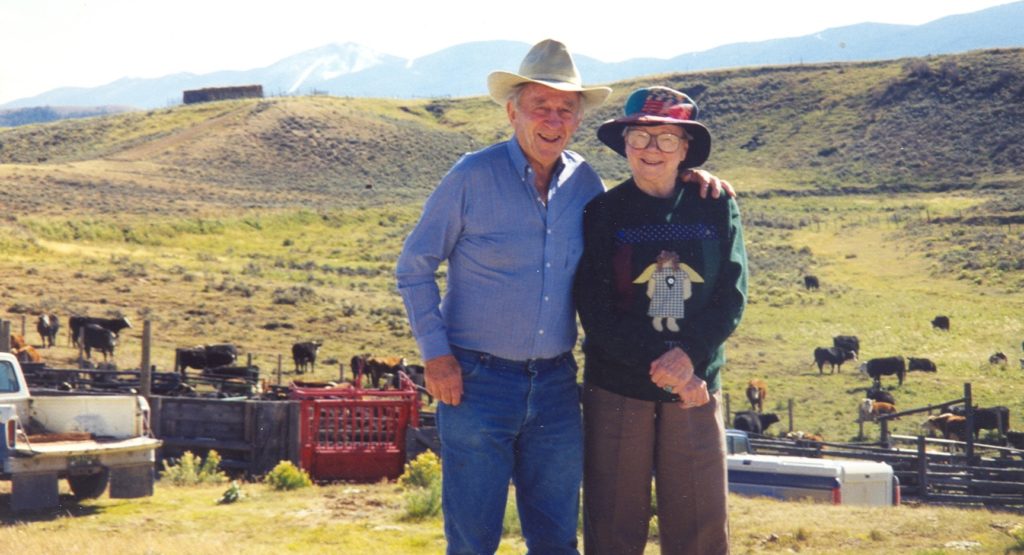 Hal and Norma enjoying a visit at a ranch out west