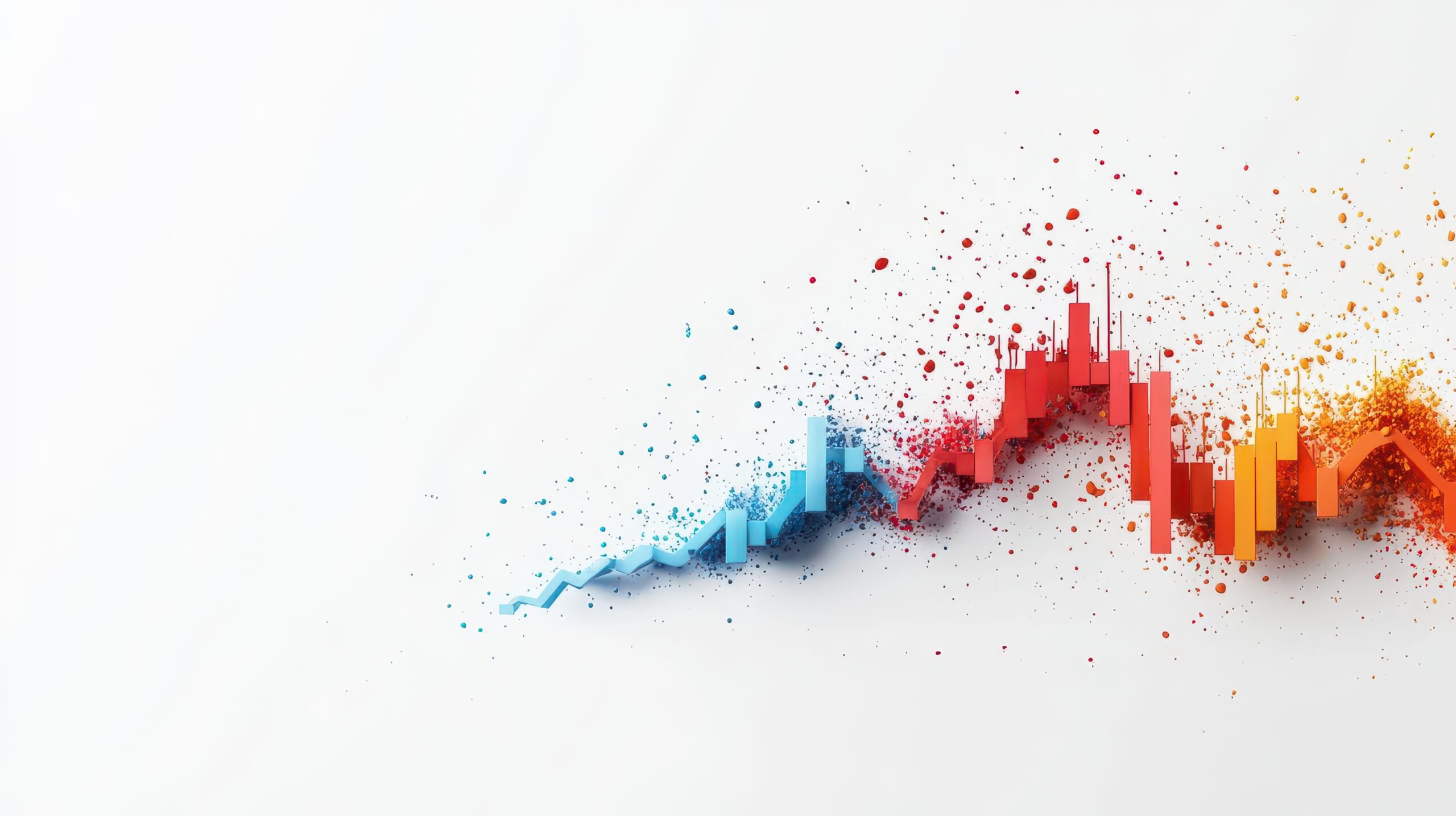 PHOTO: Stock market volatility, rollercoaster graphs, emotional impact, watercolor style